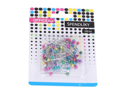 Špendlík s barevnou hlavičkou 100 ks