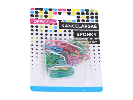 Sponka kancelářská barevná 40 ks, 28 mm