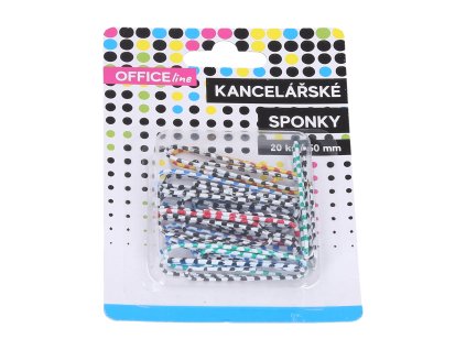 Sponka kancelářská pruhovaná 20 ks, 50 mm
