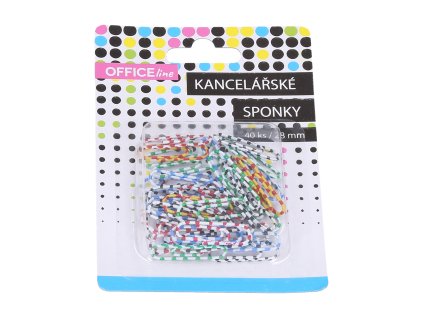 Sponka kancelářská pruhovaná 40 ks, 28 mm