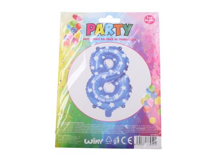 Balónek nafukovací - číslo 8 modrý