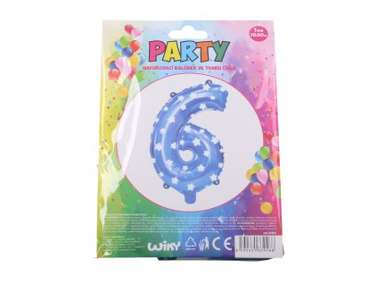 Balónek nafukovací - číslo 6 modrý