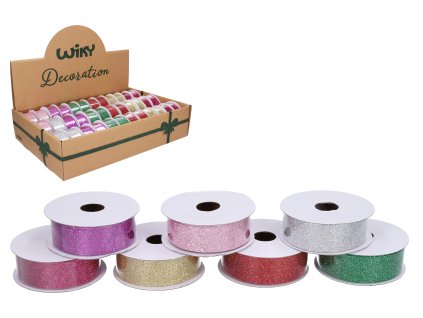 Stuha 2,5cmx2,7m dekor glitter