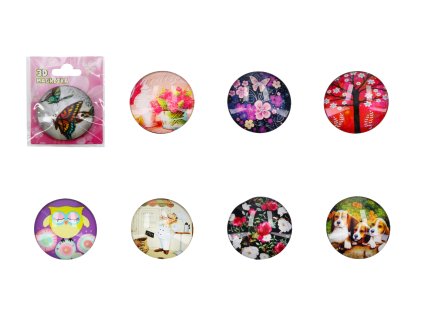 Skleněný 3D magnet MIX