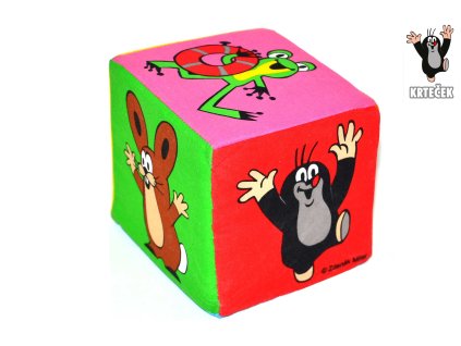 Textilní kostka Krtek 10 cm