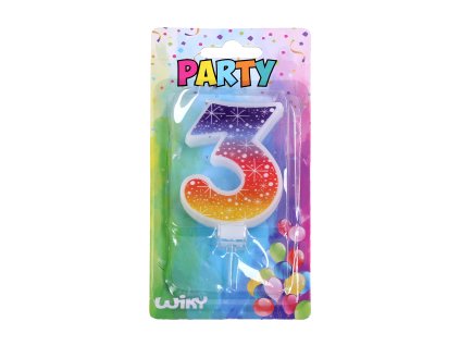 Párty svíčka číslo 3 Hvězdy