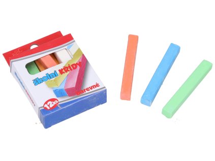 Křídy školní barevné 12 ks