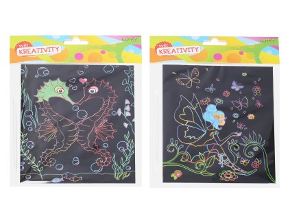 Vyškrabovací obrázek 18x14,5cm, 4 listy