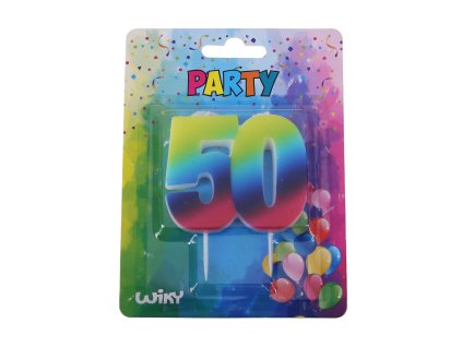 Párty svíčka číslo 50 Duha