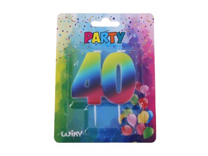 Párty svíčka číslo 40 Duha