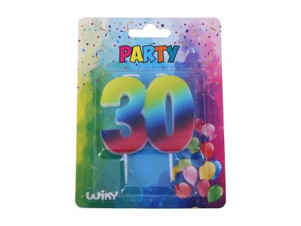 Párty svíčka číslo 30 Duha