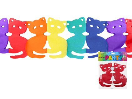 Girlanda barevná 3 m - Kočka