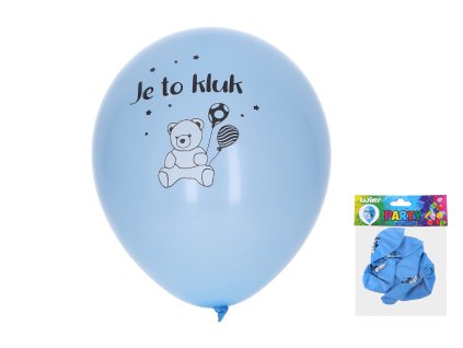 Balónek nafukovací 30 cm - sada 5ks, Kluk