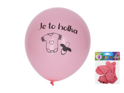 Balónek nafukovací 30 cm - sada 5ks, Holka