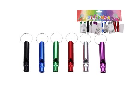 Klíčenka barevná píšťalka 6 cm
