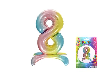 Balónek nafukovací - číslo 8 duha