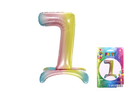 Balónek nafukovací - číslo 7 duha