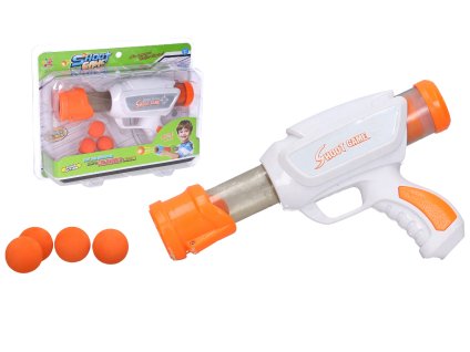 Puška pumpovací s pěnovými míčky 23 cm