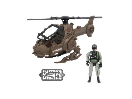 Vojenský vrtulník s pilotem 23 cm