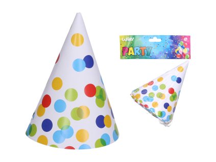 Párty kloboučky TEČKY 15 cm, 6 ks