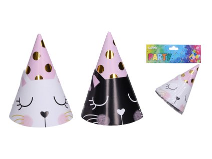 Párty kloboučky KOČKA 15 cm, 6 ks