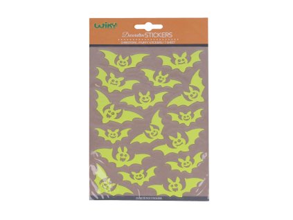 Nálepky svítící ve tmě 25x14,4 cm Netopýři HALLOWEEN