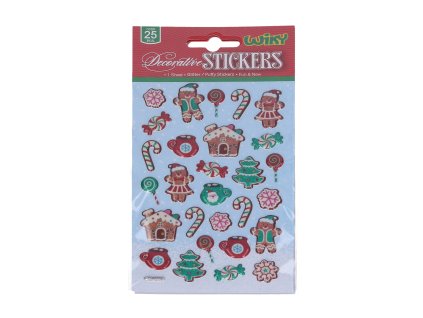 Nálepky 19x10,5 cm 3D VÁNOCE