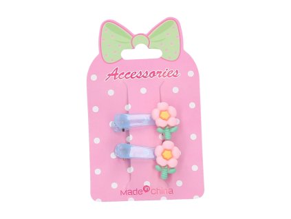 Sponka do vlasů květina oranžová  set 2 ks