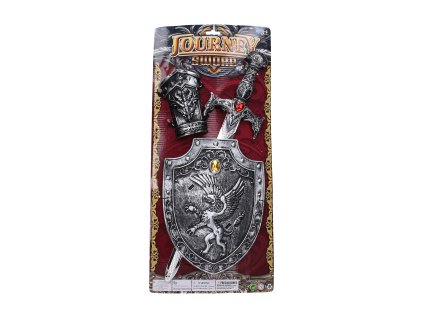 Zbraně stříbrné meč a štít set 50 cm