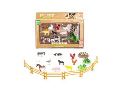 Zvířátka farma figurky set s ohrádkou 13 ks