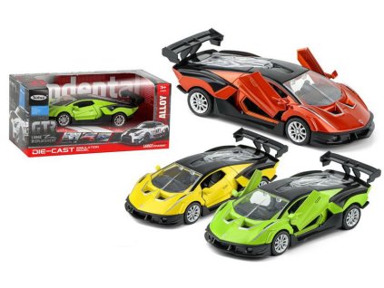 Auto závodní kovové na zpětné natažení 12 cm