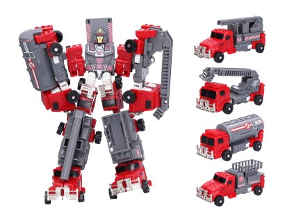Autorobot set 5v1 hasiči 24 cm