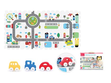 Měkké bloky s autíčkem město 8ks