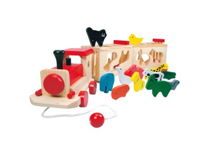 Vlak se zvířátky Zoo Trenino dřevěný