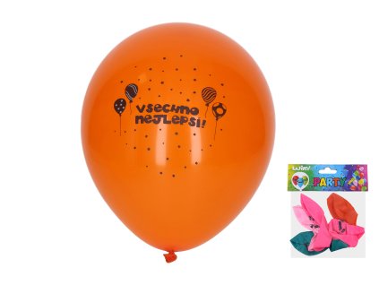 Balónek nafukovací 30 cm - sada 5ks, Všechno nejlepší