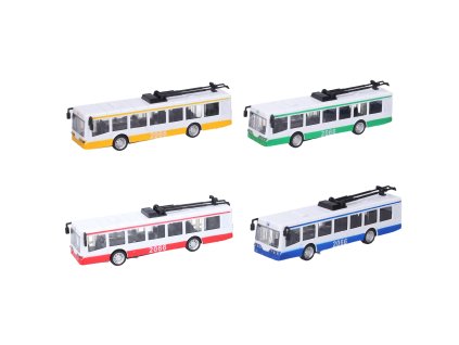 Trolejbus kovový s efekty 16 cm