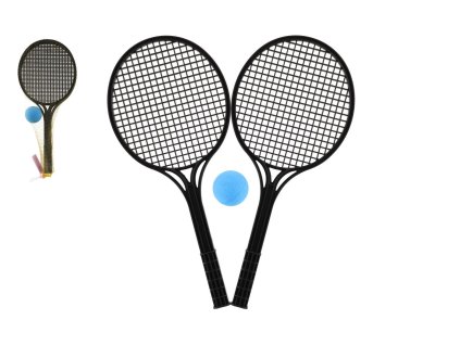 Soft tenis plast černý 53cm+míček  v síťce