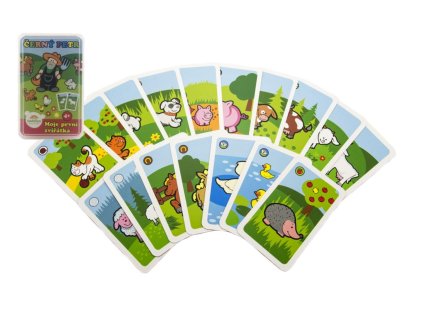 Černý Petr Moje první zvířátka společenská hra - karty v plastové krabičce MPZ 6x9cm