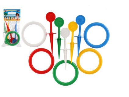 Házecí hra kroužky a kolíky plast 22cm v sáčku