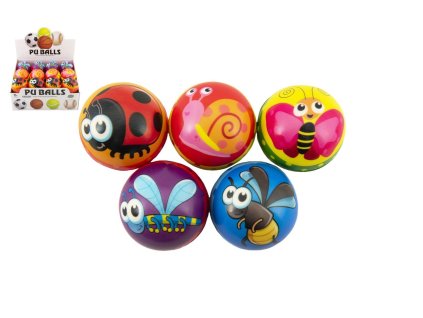 Míček 7 cm pěnový mix druhů v sáčku 24 ks v boxu