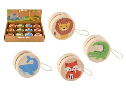 Jojo dřevěné 5,5cm zvířátka 4 druhy 12 ks v boxu