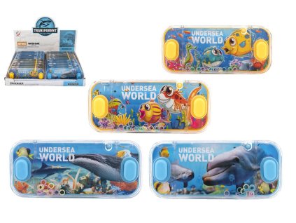 Vodní hra hlavolam 15x7cm plast mořský svět 4 druhy 24ks v boxu