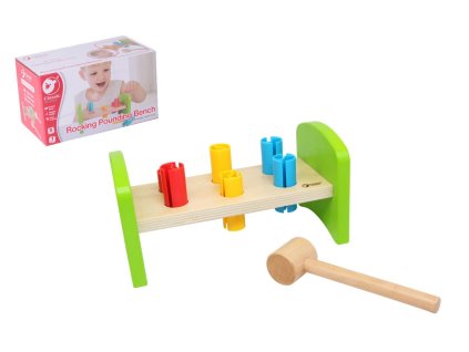 Zatloukačka s kladívkem dřevo/plast 8ks v krabici 21,5x12x11cm 12m+