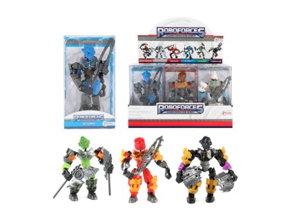 Robot bojovník plast 12cm 6 druhů v krabičce 9x15,5x4,5cm  12ks v boxu