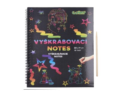Škrabací/Vyškrabovací notes duhový 10 listů v sáčku 28x21cm
