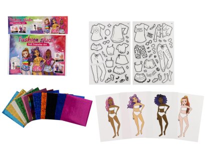 Kreativní sada módní návrhářka kouzlení fóliovými obrázky v sáčku 23,5x23cm