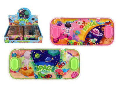 Vodní hra hlavolam 15x7cm plast vesmír 4 druhy 24ks v boxu