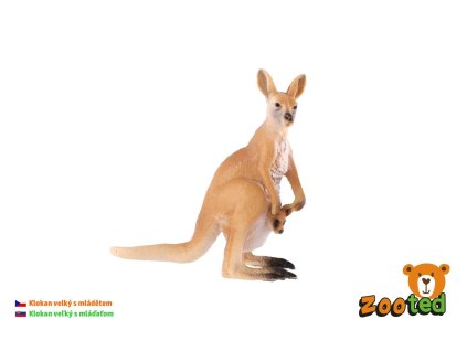 Klokan velký s mládětem zooted plast 11cm