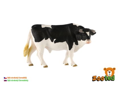 Býk strakatý černobílý zooted plast 13cm