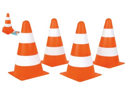 Kužely dopravní dětské 4ks plast 13x13x23cm 24m+